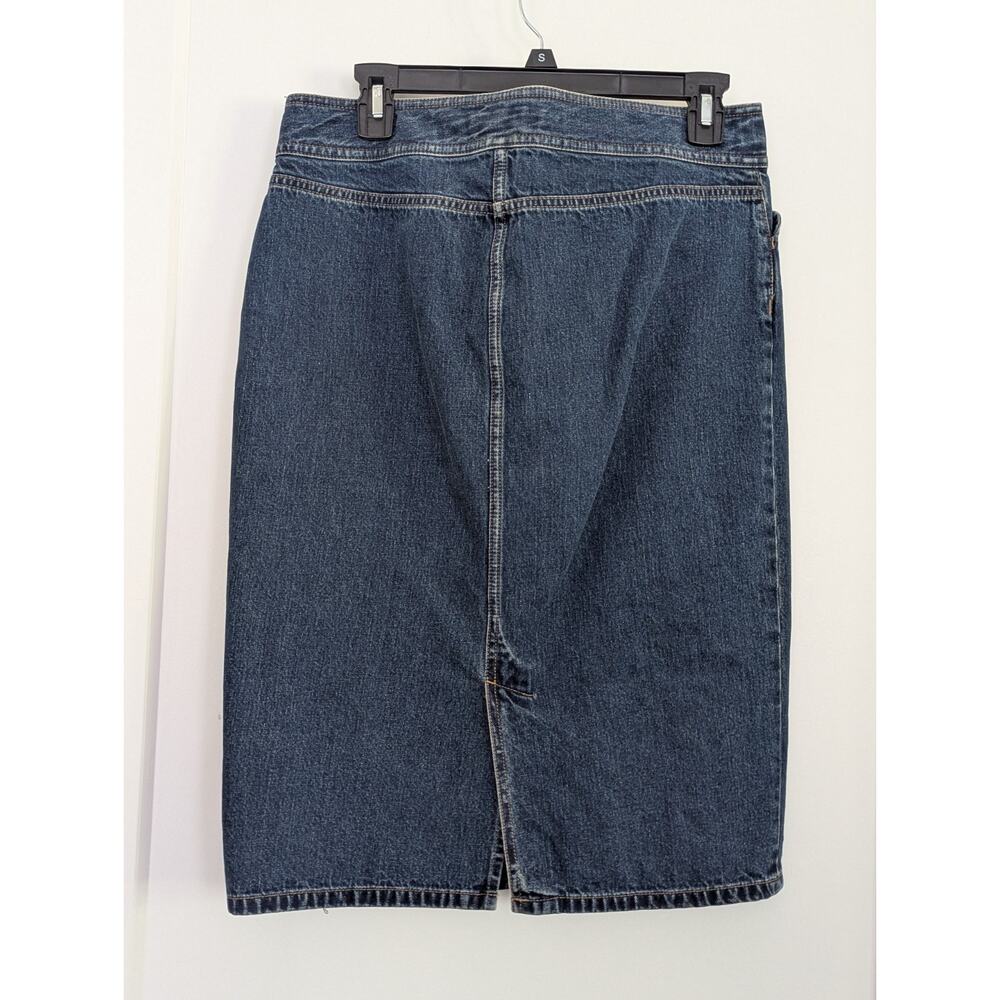 Lauren Ralph Lauren Jeans Co Denim Knee Length Pencil Skirt 6 Faux Belt D-ring - Picture 6 of 12